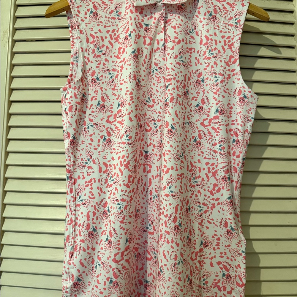 Puma Pink and White Patterned Blouse